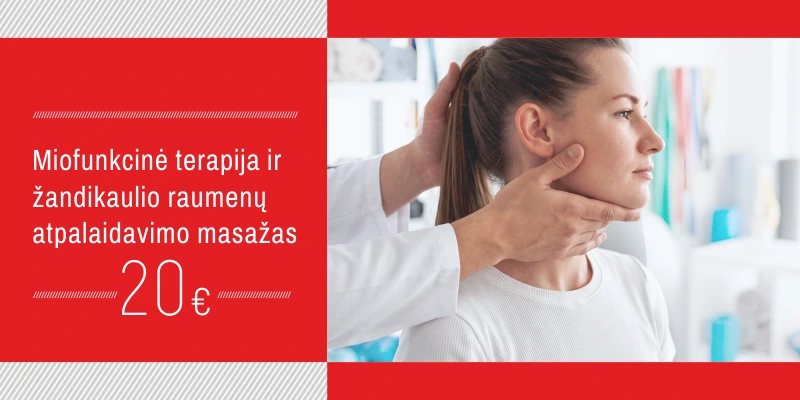 Miofunkcinė terapija ir žandikaulio raumenų atpalaidavimo masažas