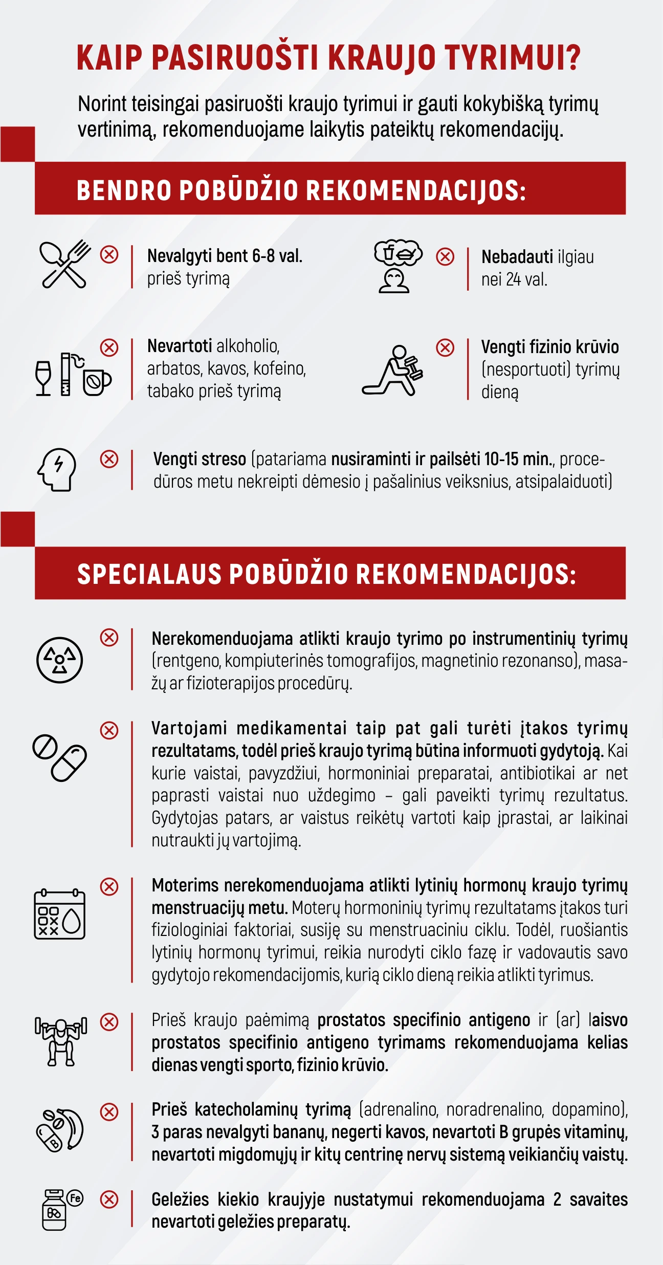 Kaip pasiruošti tyrimams?