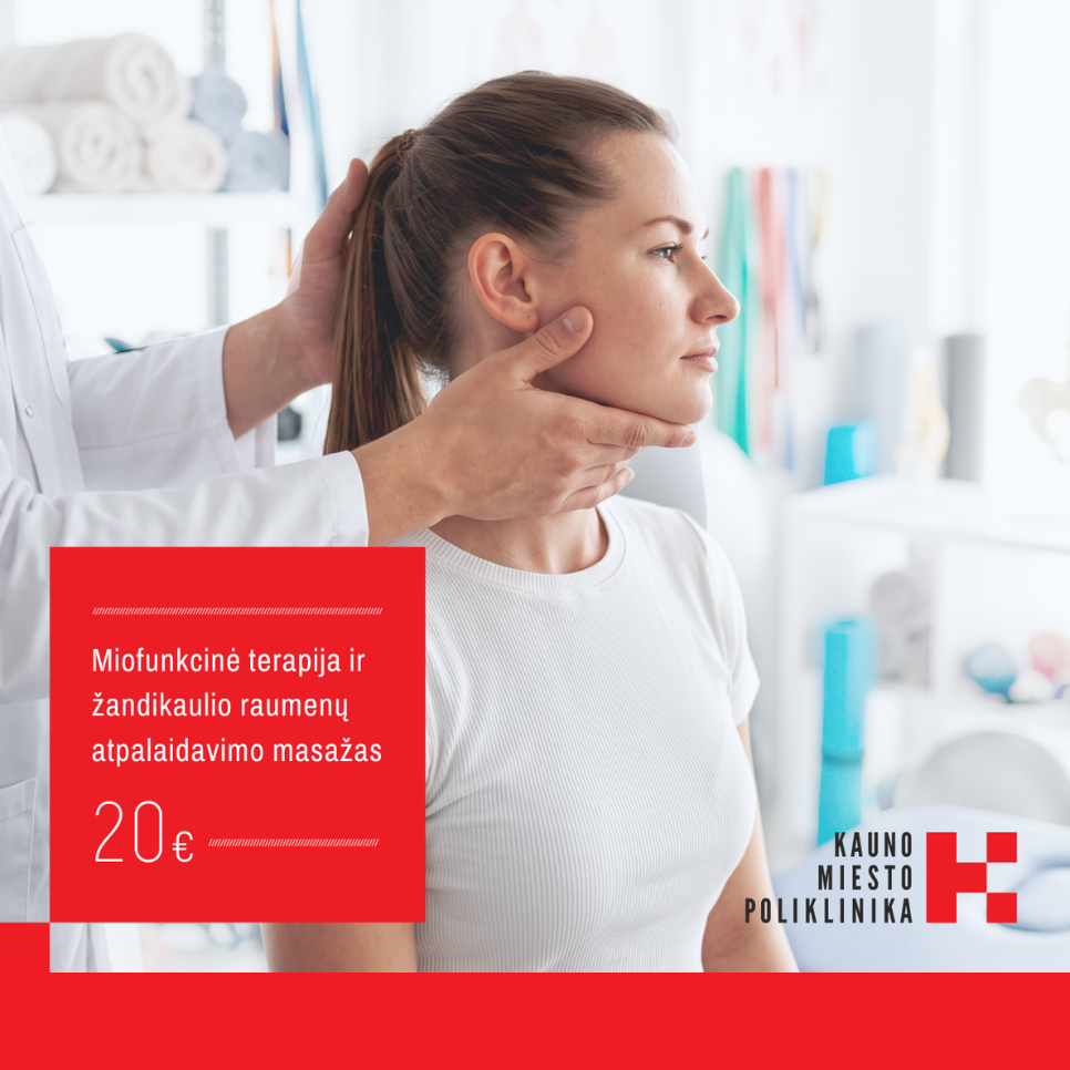 miofunkcinė terapija ir žandikaulio raumenų masažas
